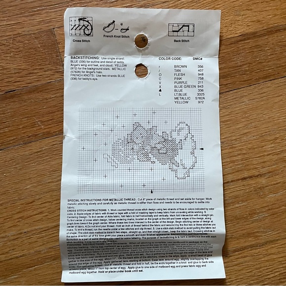 Ornament Cross Stitch Kit with Lace Angel With Teddy Vintage - Picture 2 of 11